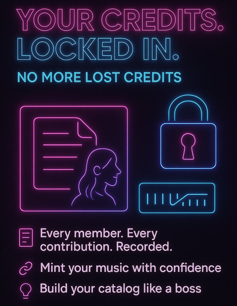Get locked in not locked out..
Stay connected to your team..
Share the creative process
Share the story 
Share the credit..
Share the revenue

Transparency and Accountability locked in