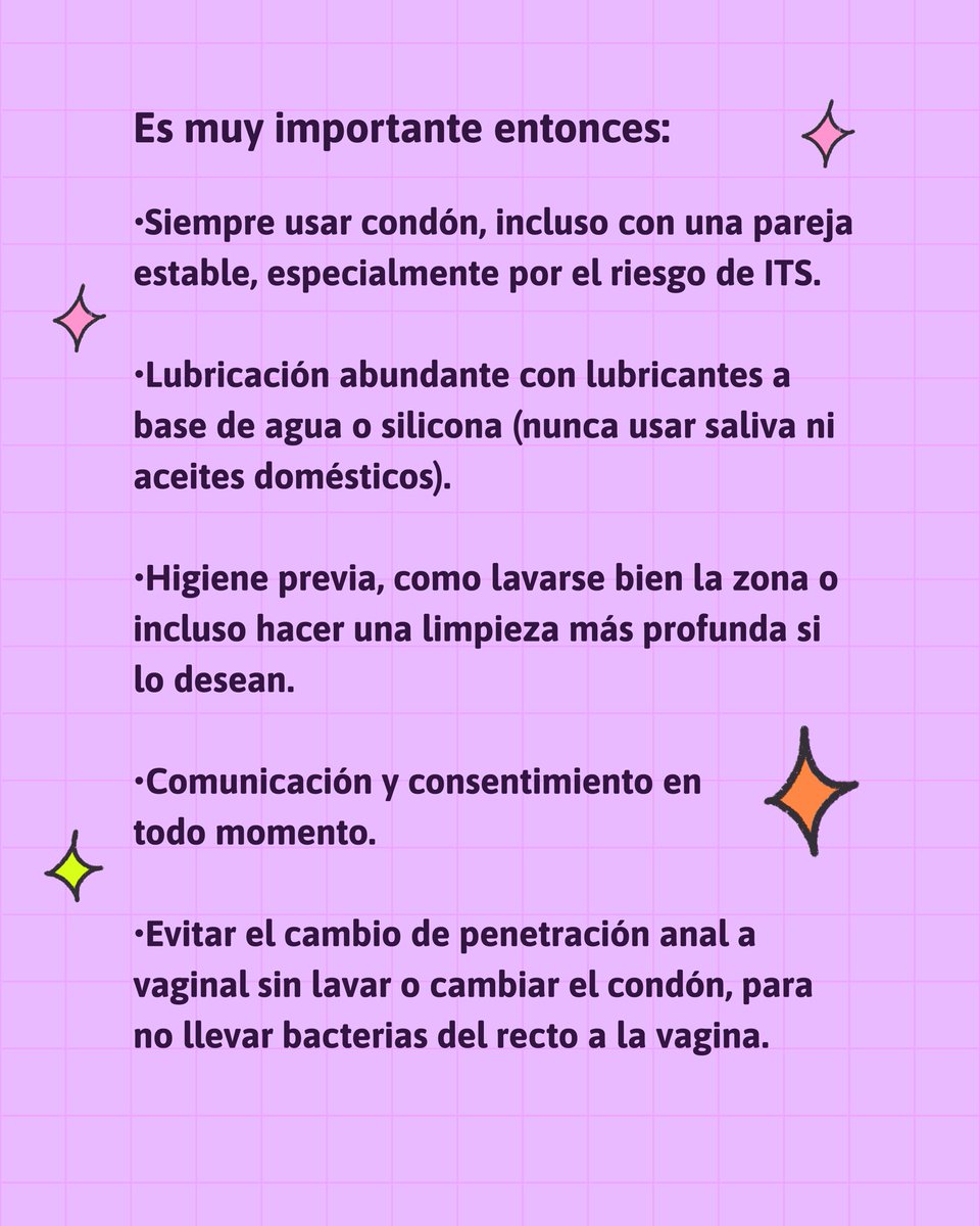 Estas son algunas recomendaciones esenciales a la hora de practicar sexo anal 💜 Recuerda siempre: precaución, higiene y consentimiento mutuo.