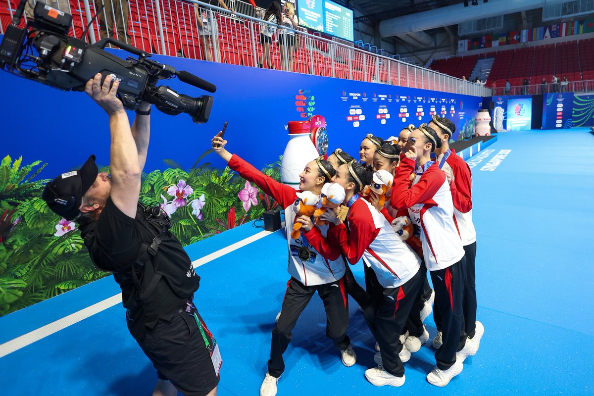 CGTNSportsScene's tweet image. Wukong Powers China to Gold in Artistic Swimming 🔥
Channeling the Monkey King, Team China dazzled with a Black Myth: Wukong-inspired routine to win team technical gold at the #AQUASingapore2025🥇
💯Scoring 307.8001, they edged past NAB (Russia), while Spain claimed bronze.