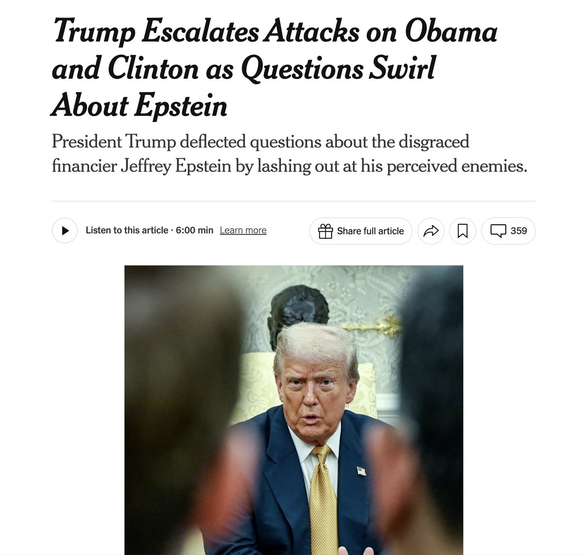 Jordan_Sather_'s tweet image. New York Times: "Trump attacks Obama as questions swirl about Epstein!"
Rolling Stone: "The president is desperate to turn the nation’s attention away from his ties to Jeffrey Epstein!"
Do you see the op? People on social media are claiming the RussiaGate releases are being…