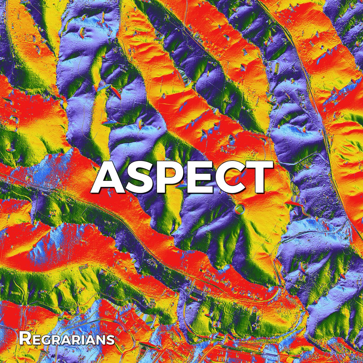 REGRARIANS BASE MAP SERVICE
~ Aspect Map

Solar orientation is a major consideration in production landscape design, construction and even earthworks. The aspect map will clearly highlight the solar orientation of landscape elements. It comes with an easy to read legend for both