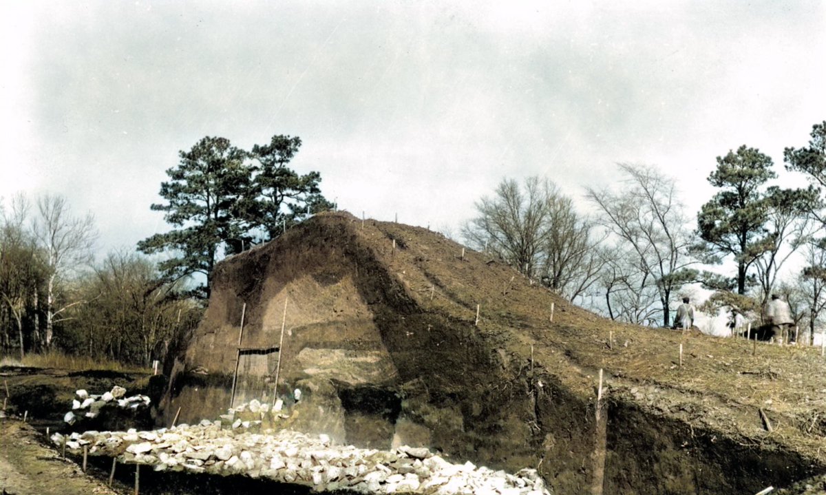 DrGregLittle2's tweet image. 1930's TVA/WPA photos of the excavation and obliteration of the Bessemer, Alabama mound complex.