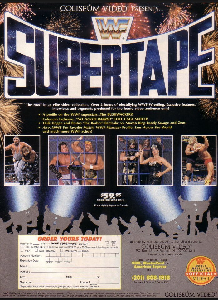 the_joe_marotta's tweet image. ad for WWF SUPERTAPE (1990)
This marked a shift away from the "Best of the WWF Series"
... and also into the large tape boxes for two years.