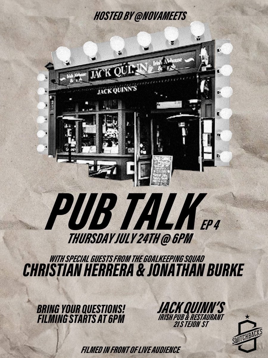 SwitchbacksSavvy (@switchbacksavvy) on Twitter photo Mark your calendars to join <a href="/novameets/">#novameets</a> for his Pub Talk with <a href="/chris_herreragk/">Christian Herrera</a> & Jonathan Burke at <a href="/JackQuinnsPub/">Jack Quinn's Pub</a> on Thurs (7/24) at 6pm.
Bring your STM coin for BOGO offer on pints & sign up for a drawing to win dinner with Nova & his team guest member at a future recording. Mark your calendars to join <a href="/novameets/">#novameets</a> for his Pub Talk with <a href="/chris_herreragk/">Christian Herrera</a> & Jonathan Burke at <a href="/JackQuinnsPub/">Jack Quinn's Pub</a> on Thurs (7/24) at 6pm.
Bring your STM coin for BOGO offer on pints & sign up for a drawing to win dinner with Nova & his team guest member at a future recording.