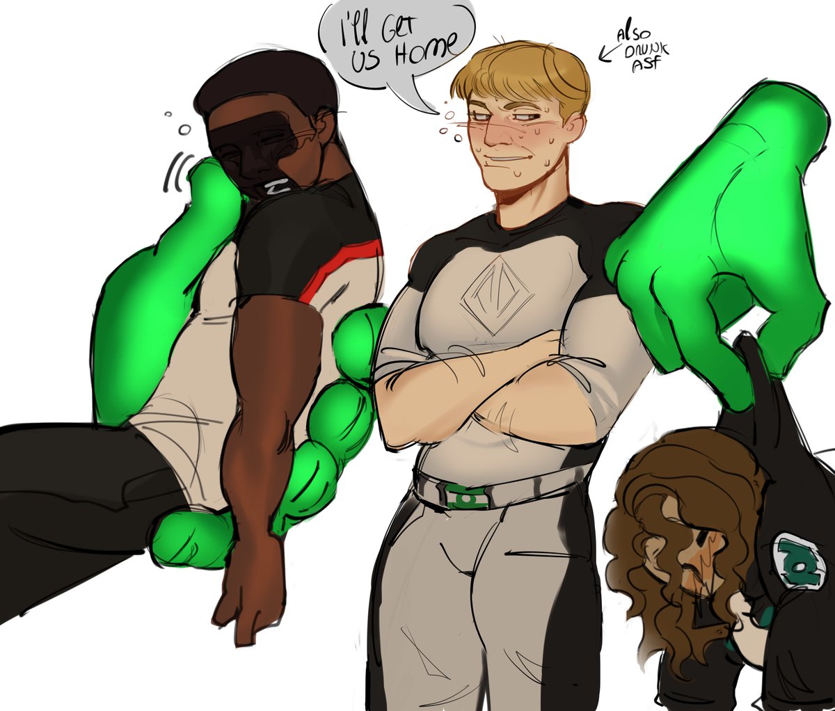 EWafflefrappe's tweet image. Drunk night with the Justice Gang
#terrificgreen #justicegang