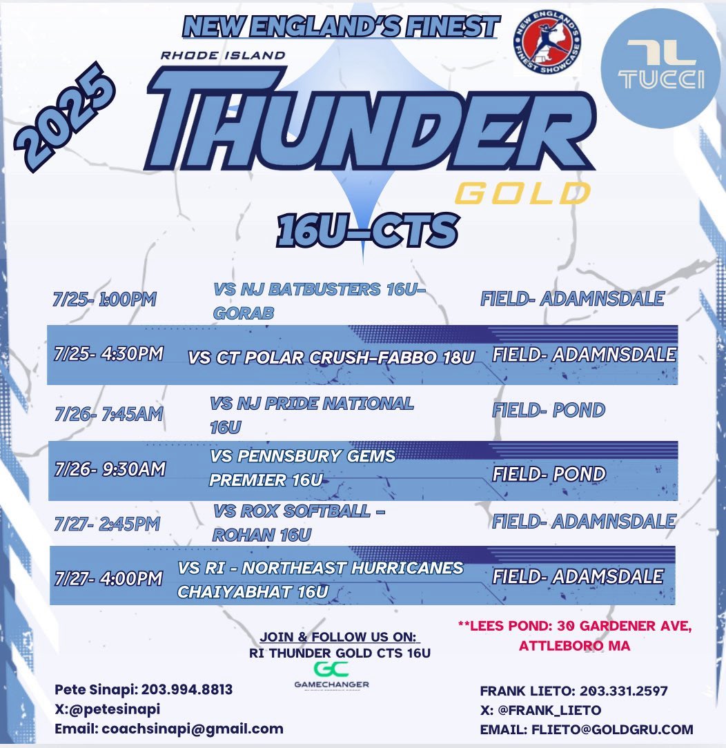Caroline Sarnowski - 2029 (@csarnowski2029) on Twitter photo Closing out the summer season with <a href="/RITG16u_CTS/">RI Thunder Gold CTS 16u</a> at New England’s Finest Showcase! Come check us out! Closing out the summer season with <a href="/RITG16u_CTS/">RI Thunder Gold CTS 16u</a> at New England’s Finest Showcase! Come check us out!