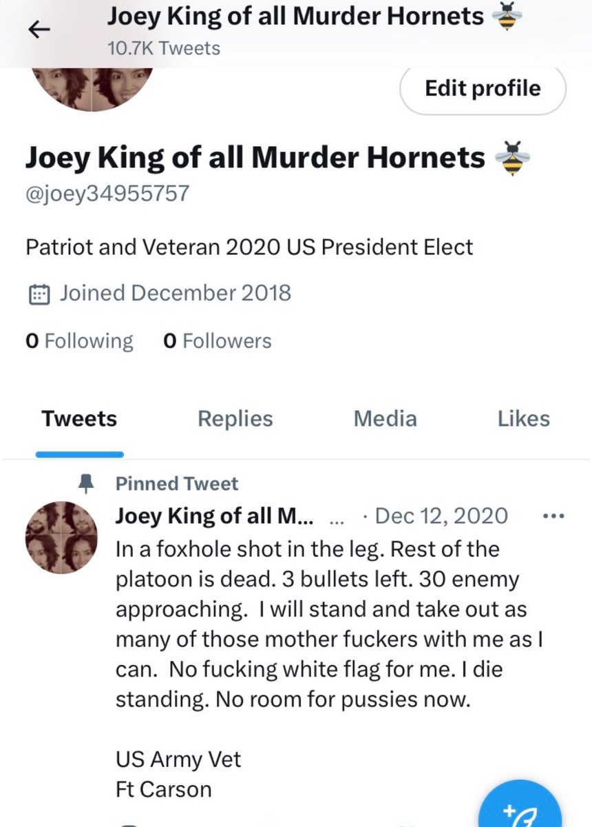 joeydark2Light's tweet image. One of my last posts before they nuked me in 2020.
Joey King of All Murder Hornets 🐝 🤣🤣was burned to ashes but from those ashes Joey Dark 2 Light was born. I think the rebirth damaged my brain a little though 🤣🤣🤣
