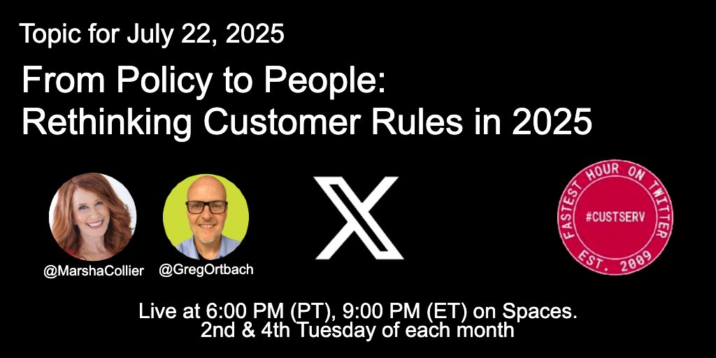 MarshaCollier's tweet image. Join me and @GregOrtbach for the customer service (#custserv) Space at the top of the hour
x.com/i/spaces/1lDGL…