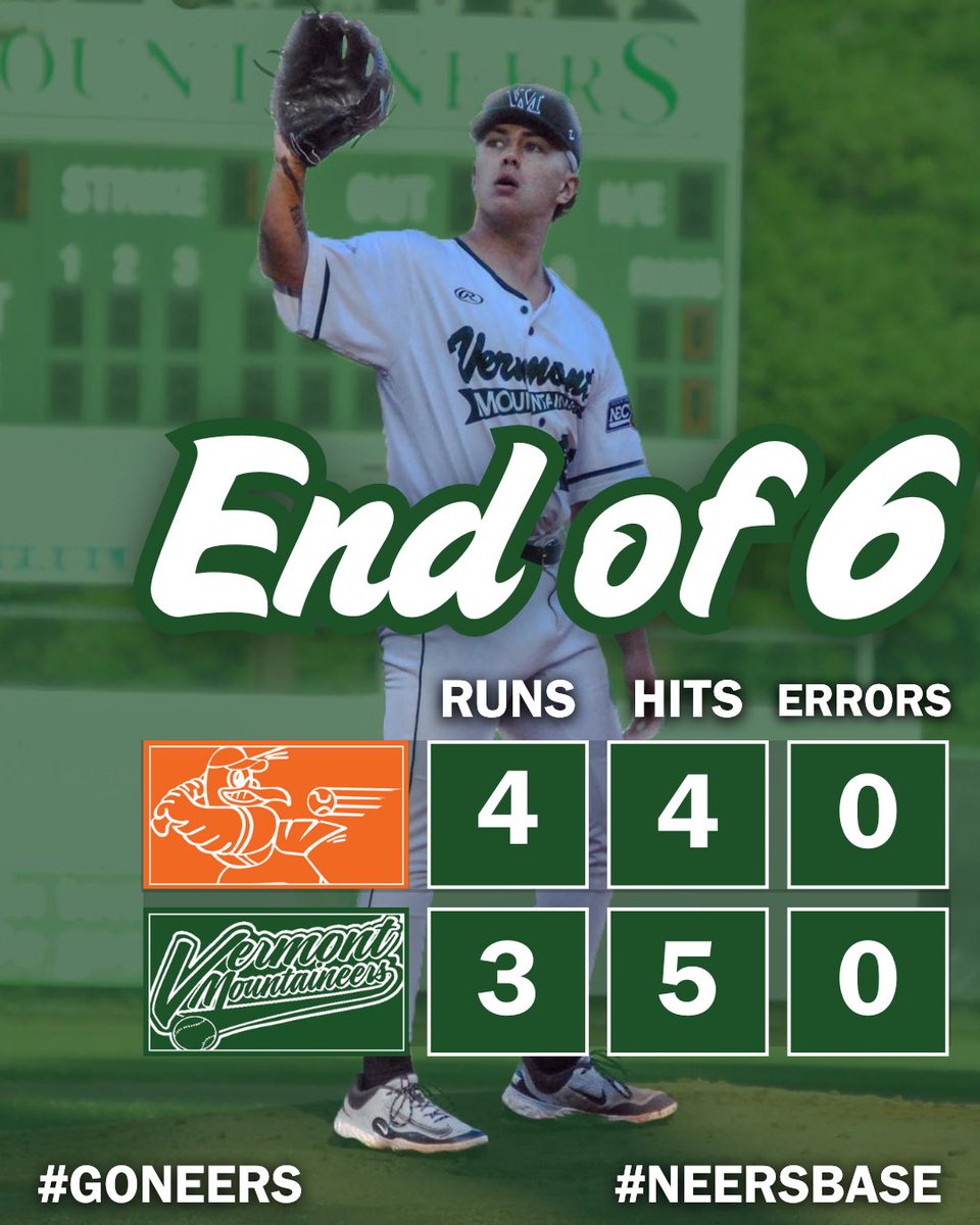 MountaineersVT's tweet image. Into the 7th inning at The Rec
#neersbase⚾️ | @TheNECBL
