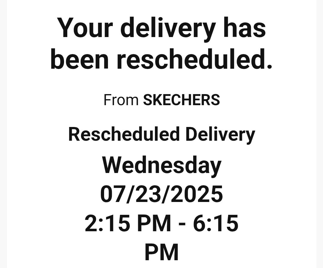 Every frigging time I get a delivery from <a href="/UPS/">UPS</a> it's the same damn thing. Never on time...always rescheduled. <a href="/Skechers/">Skechers</a> find a new delivery partner. #UPS sucks.