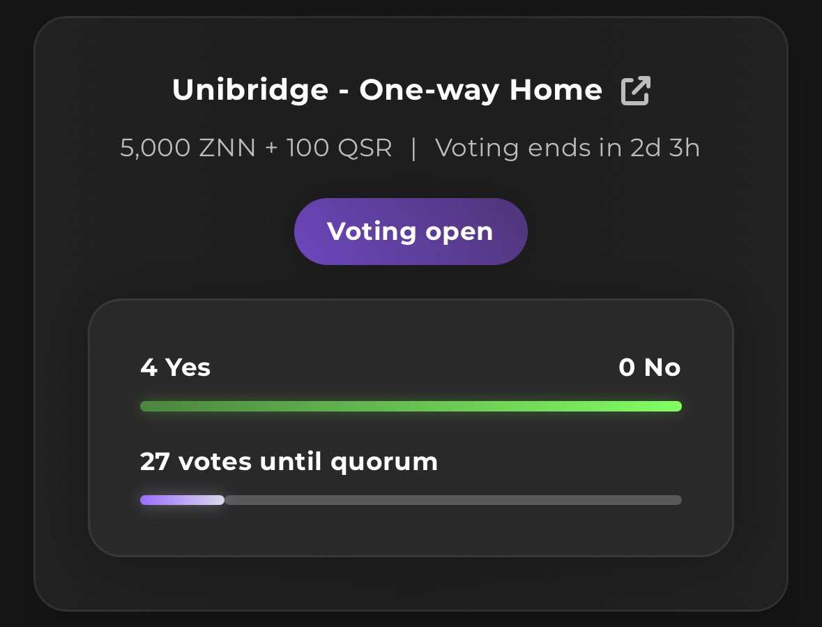 Stark_of_Zenon's tweet image. Two days remain.
I am respectfully requesting active Pillars to engage in voting for a burn & redeem of stranded BSC wZNN.
forum.zenon.org/t/unibridge-z-…