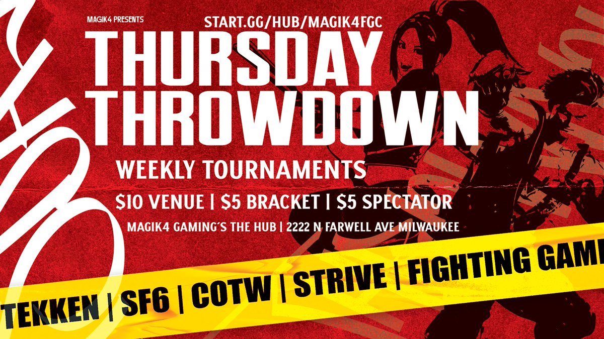 Magik4FGC's tweet image. A new slate of pressing buttons being served up fresh at The Hub, including our Road to C3 SUPER QUALIFIER this SNF!
Reg is live ⬇️⬇️
Start.gg/thursthrowdown
Start.gg/snf
#WISMASH #FGC #C3