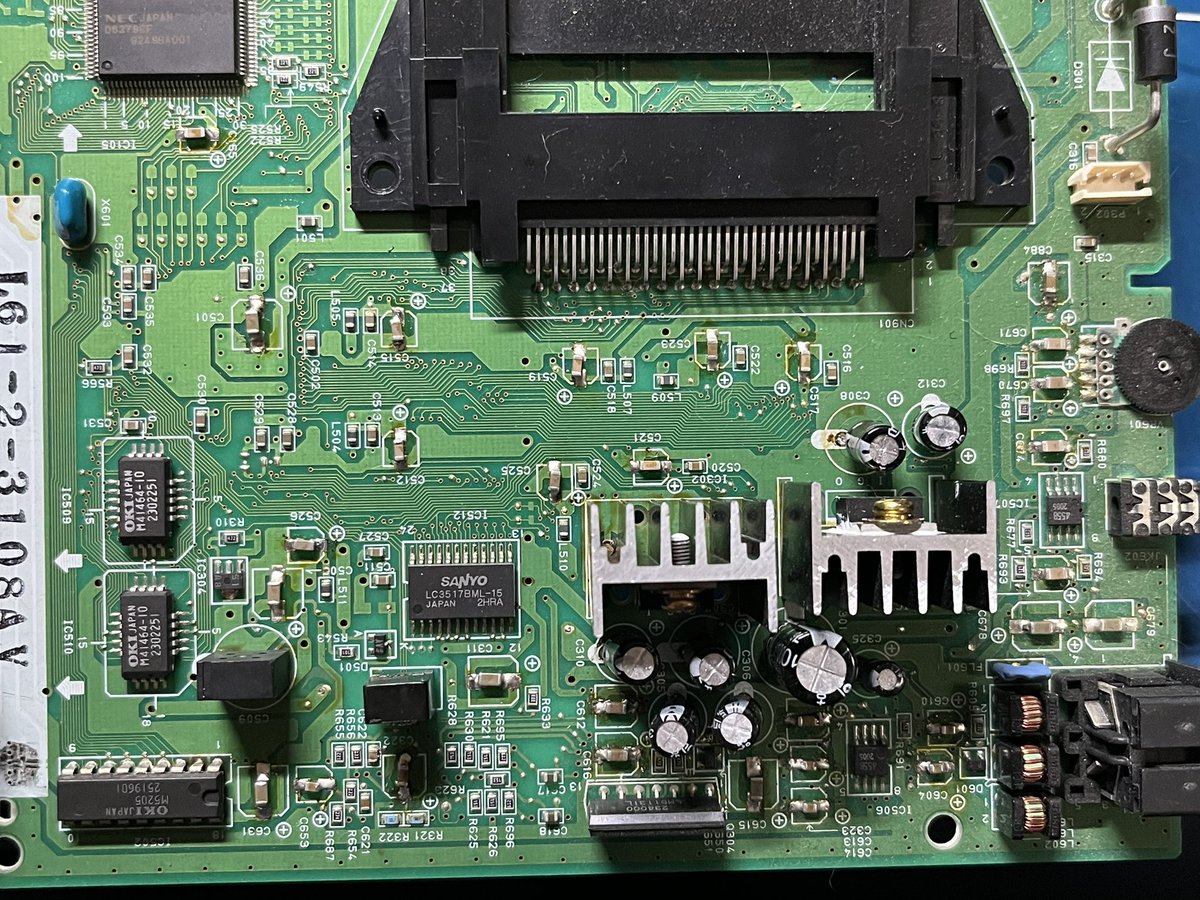 iFixRetro's tweet image. Man what's the point of recapping the system if you don't clean up the electrolytic fluids that leak on the board? This got sent in because the system started failing on video, sound and power. Also, Chong caps.