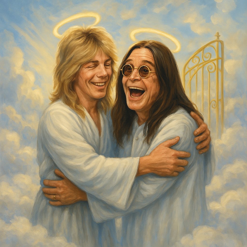TimTyrrellNY's tweet image. If you hear some thunder tonight, that's just the reunion in heaven. #ozzyosbourne #Ozzy #OzzyOsbourneRIP #RandyRhoads