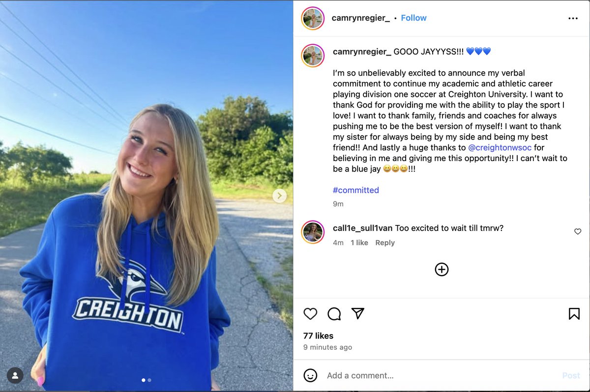 ECNL/GA/Recruiting/College Soccer (@imyouthsoccer) on Twitter photo Congratulations ❤️ to <a href="/CamrynRegier/">Camryn Regier</a> as this 2027 #ECNL player has verbally committed to play college soccer!! She is already the 83rd player to commit to a D1 program in the Class of 2027. Congratulations ❤️ to <a href="/CamrynRegier/">Camryn Regier</a> as this 2027 #ECNL player has verbally committed to play college soccer!! She is already the 83rd player to commit to a D1 program in the Class of 2027.