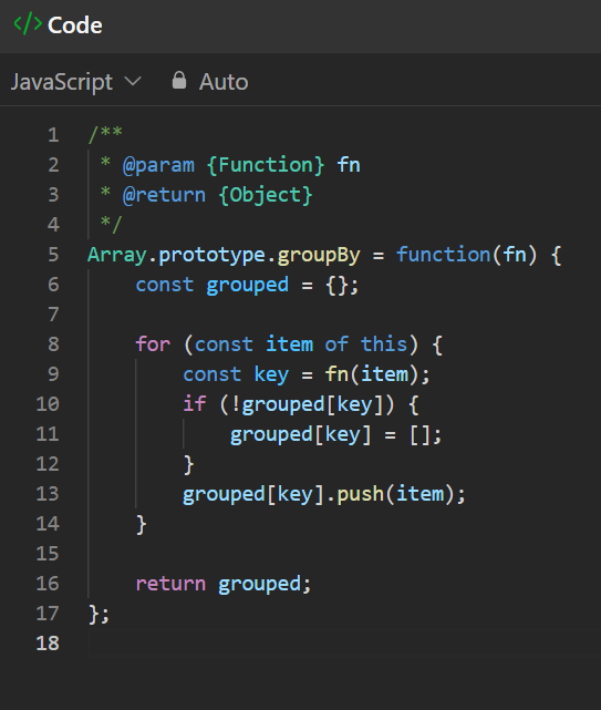 Ayusshs16's tweet image. 💡 Day 23/30 - #30DaysOfJavaScript
Today’s challenge: Array.prototype.groupBy() 🧠
Grouped data like a pro without using Lodash 💪
✔️ Passed all 86 test cases
🚀 Runtime beats 93.62%
🧠 Learned the power of prototype & custom logic!
#JavaScript #CodingChallenge #LeetCode