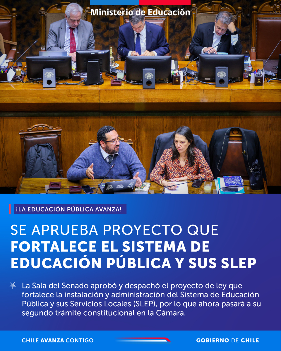¡Buenas noticias para la educación pública! Con este proyecto se mejora la gestión educativa y se actualizan las normas sobre administración e implementación del Sistema de Educación Pública. 
 🔎 Revisa los 6 ejes de esta iniciativa en mineduc.cl