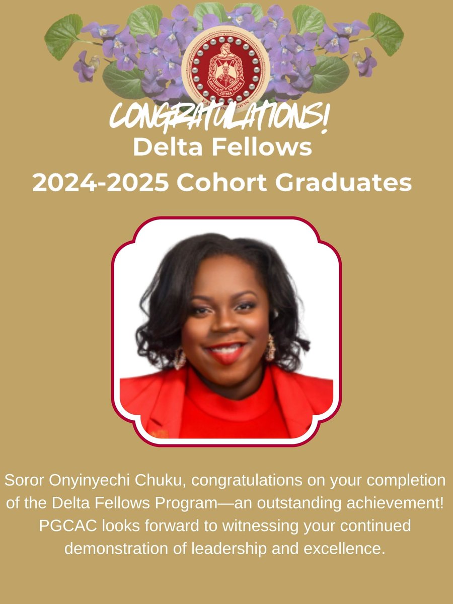 Congratulations to our 2nd Vice President/Membership Services Chair on graduating from the National Leadership Academy- Delta Fellows Cohort Five