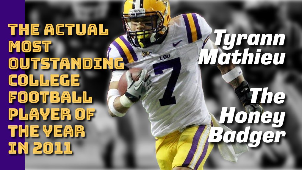 brianmanzella's tweet image. My fellow New Orleans native Tyrann Mathieu retired today. In the NFL he finished with 36 INTs, 4 TDs, 3x Pro Bowler, 4x All-Pro, Super Bowl LIV champ, HOF All-2010s team. At LSU he had 11 INTs, 4 forced fumbles, was a 2011 Heisman finalist, Bednarik award winner. Thanks, Badger!