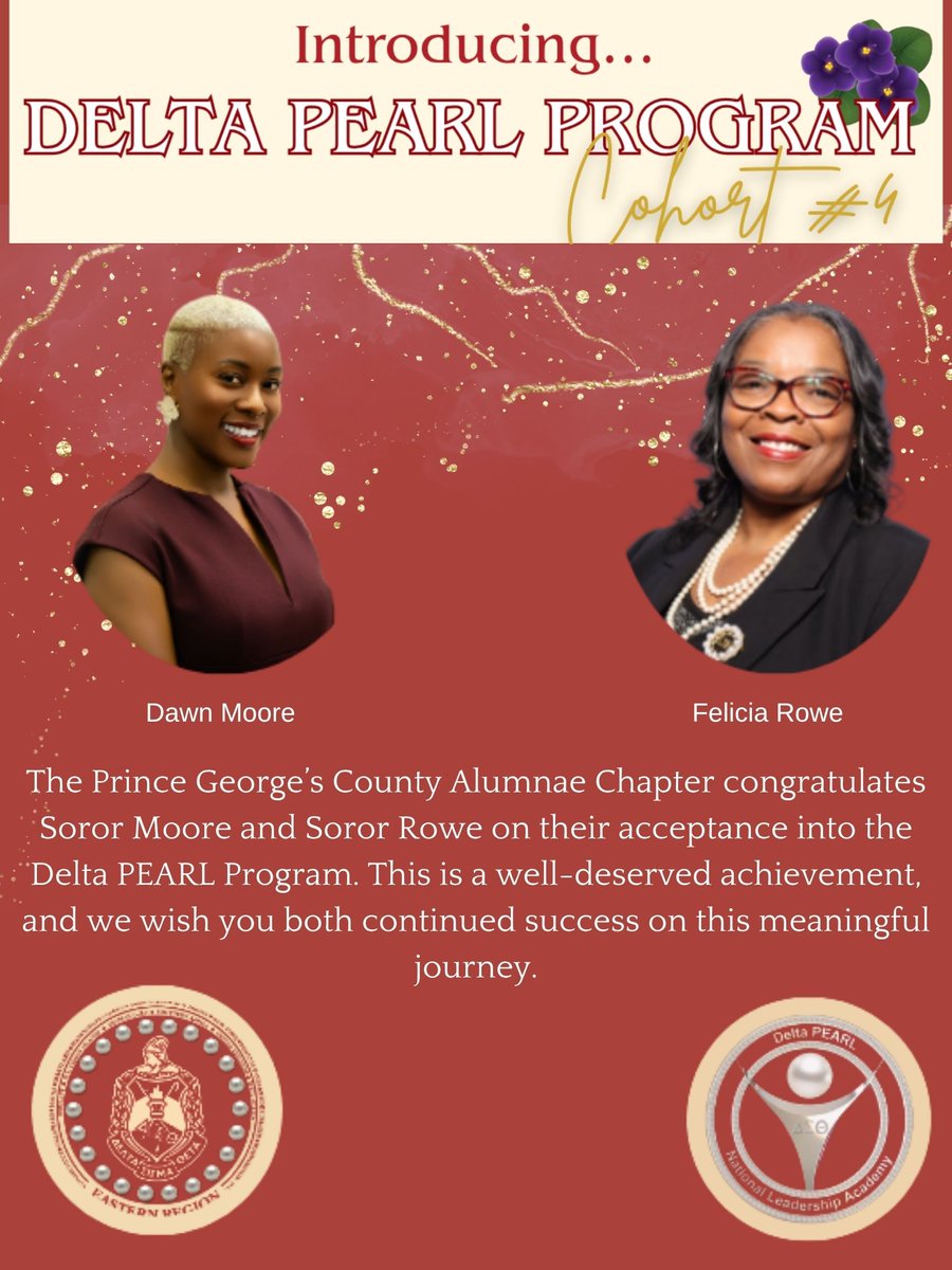 Kudos to Dawn Moore and Felicia Rowe for being chosen to participate in the 2025-2026 Delta PEARL Program.