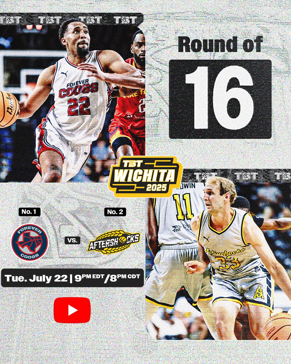 thetournament's tweet image. TIP OFF IN 15 MINUTES‼️
The Wichita Regional Championship is ON THE LINE.....
@AfterShocksTBT take on @ForeverCoogsTBT in a heated battle on YouTube🔥
Link to watch: youtube.com/live/MAGhuUlsg…