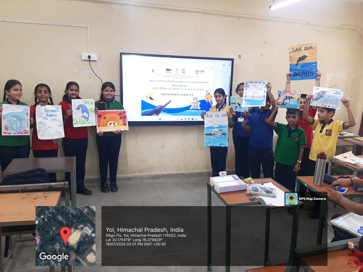 NMNHIndia's tweet image. As part of Dolphin Conservation Awareness Campaign: SAVE OUR DOLPHINS, the PM SHRI KV YOL Kangra Himachal Pradesh sensitized the students and pledged to support #Projectdolphin #MissionLiFE @CAMPA_Dolphin @wii_india @moefcc @NationalBiodiv @KVS_HQ