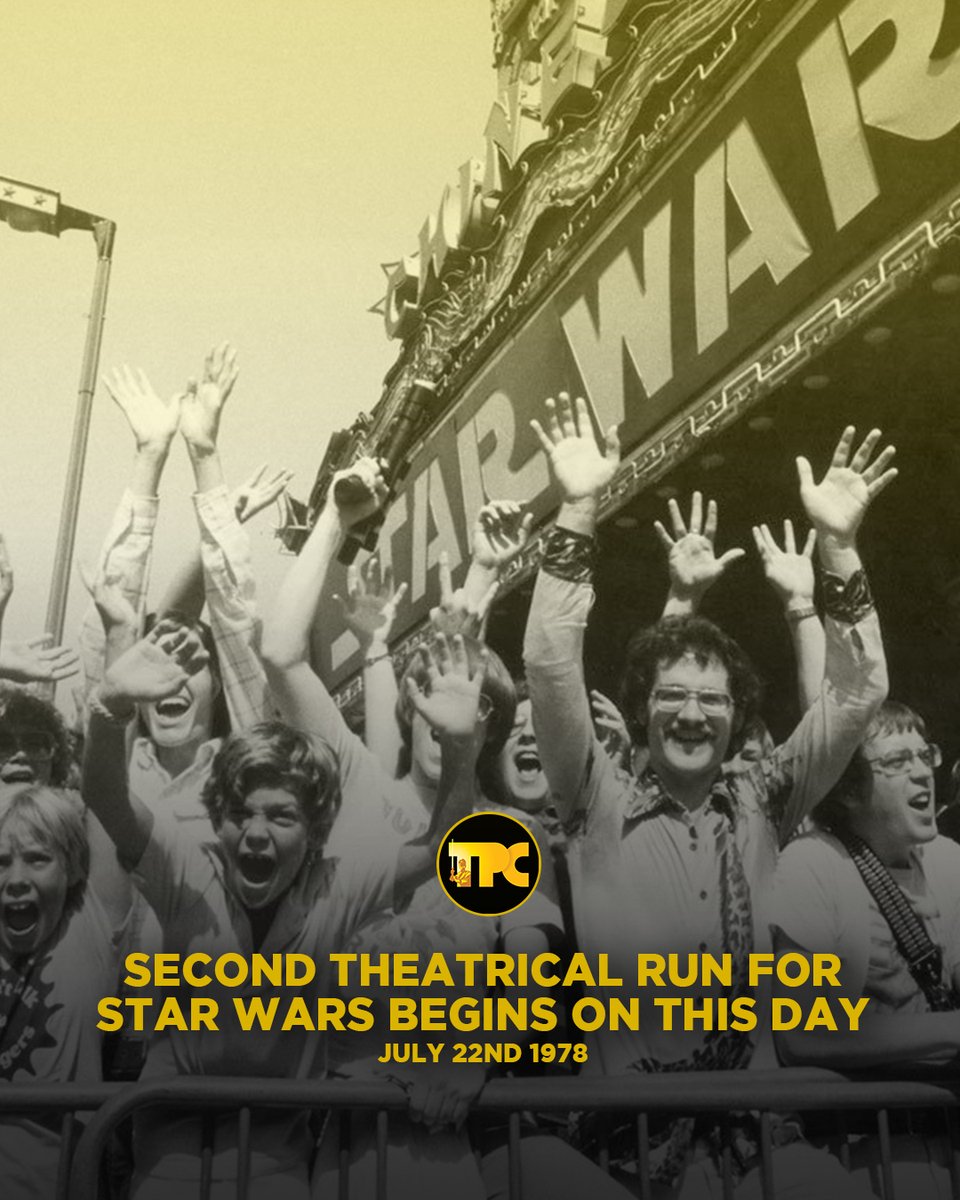 PadawanCollects's tweet image. On July 22, 1978, Star Wars returned to theaters for a second major re-release. With new fans discovering the galaxy far, far away, and longtime fans eager for more, this 1978 theatrical run helped cement Star Wars as a cultural phenomenon. 
#StarWarsHistory