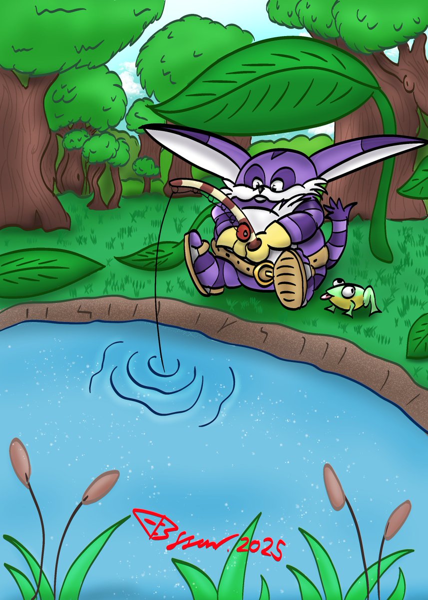 LordCrossburn's tweet image. Bigs fishing day

#SonicTheHedgehog #sega #SEGA #BigTheCat
#cat #froggy #frog #fishing #fanart #videogame #digitalart #furry
