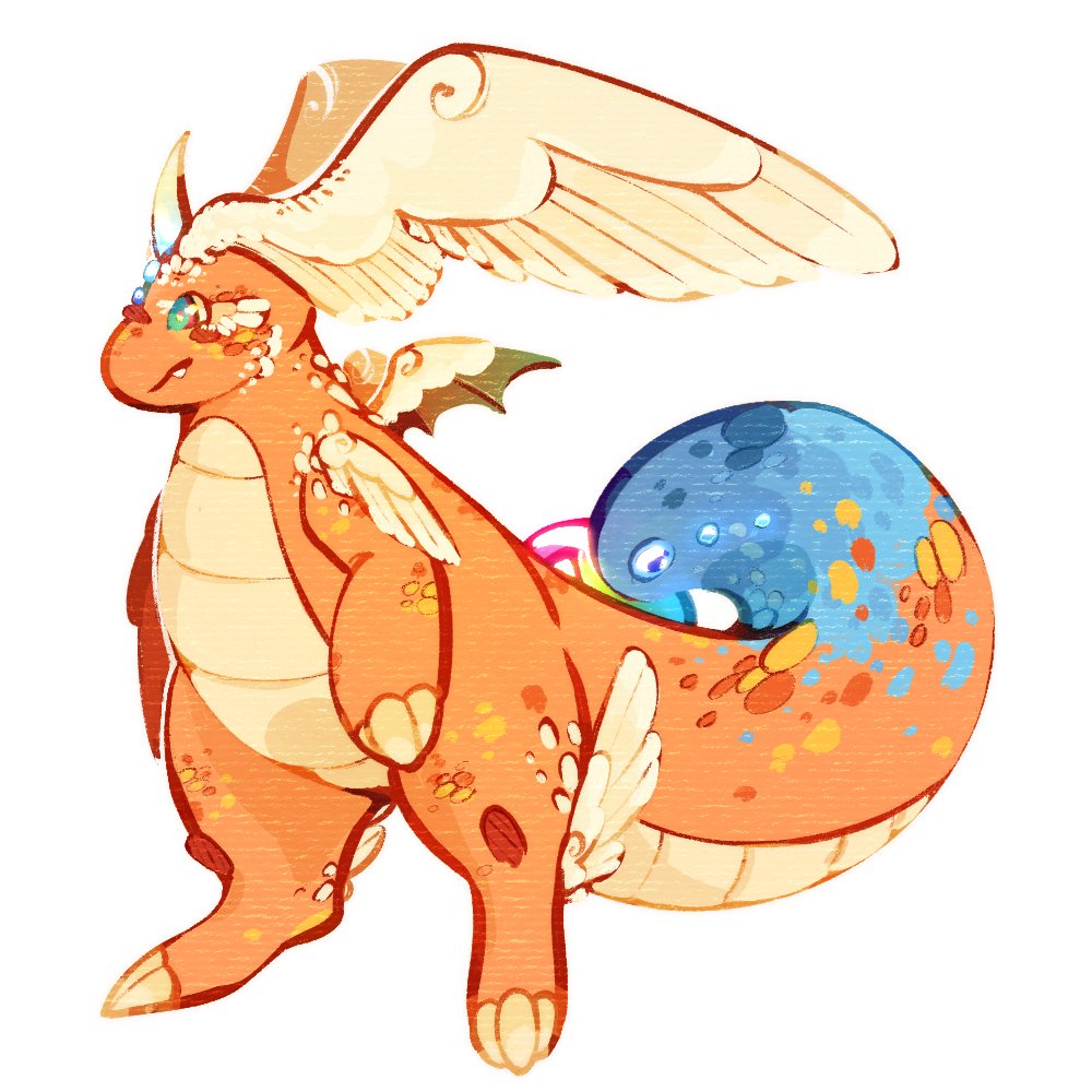 oFeathersAndWax's tweet image. i dont even go here but mega dragonite is such a cutie, im a sucker for impractical wings