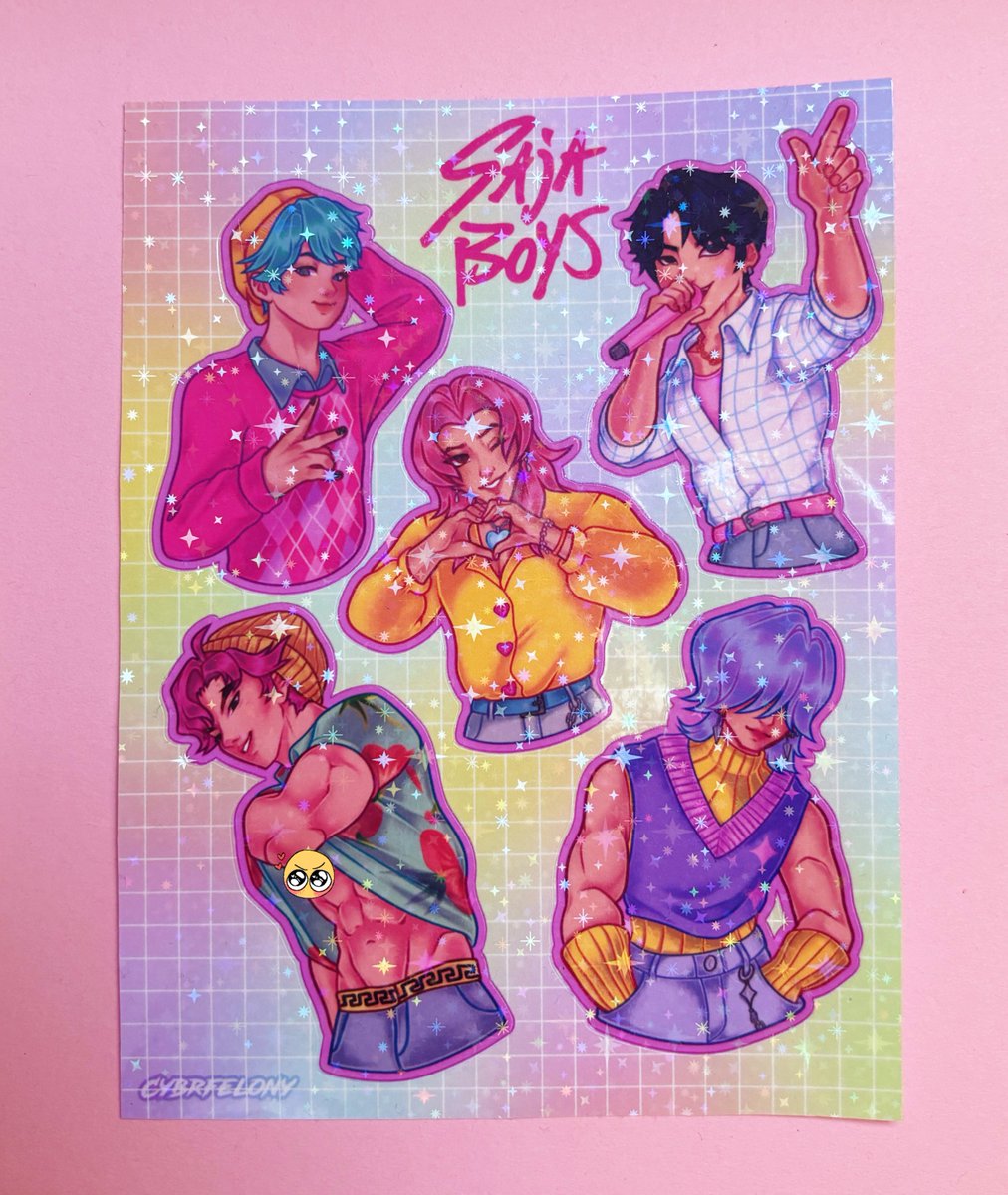 cybrfelony.etsy.com/listing/432890… 
Ive made Saja Boys Sticker Sheets if anyone would like to grab some, they’re on my Etsy shop! Derpy tiger merch is coming soon 💙💙
