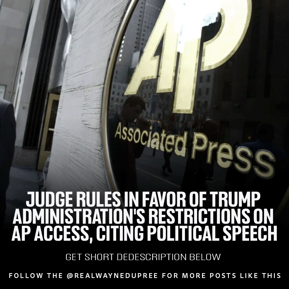 RealWayneDupree's tweet image. A federal judge in D.C. has upheld the White House’s decision to restrict The Associated Press’ (AP) access to certain spaces. The issue began when the White House banned the AP from the press pool after the outlet refused to use the term “Gulf of America” instead of “Gulf of…