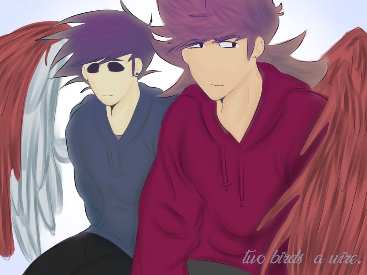 Zellvll's tweet image. Two birds on a wire.
β€οΈπ
#eddsworld #eddsworldfanart #tordtom #tomtord #eddsworldAU