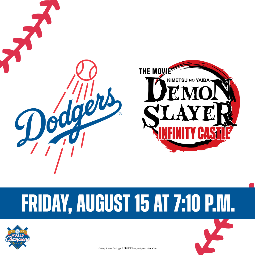 TadaimaMx's tweet image. Los Dodgers invaden el Castillo Infinito 🔥⚾
Este 15 de agosto, Demon Slayer tendrá una colaboración especial con el equipo de béisbol en su estadio de Los Ángeles.