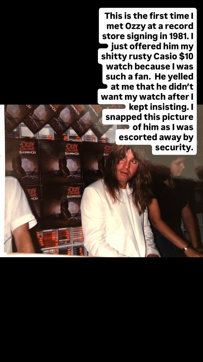 Meeting Ozzy in 1981 at a record store in NYC.