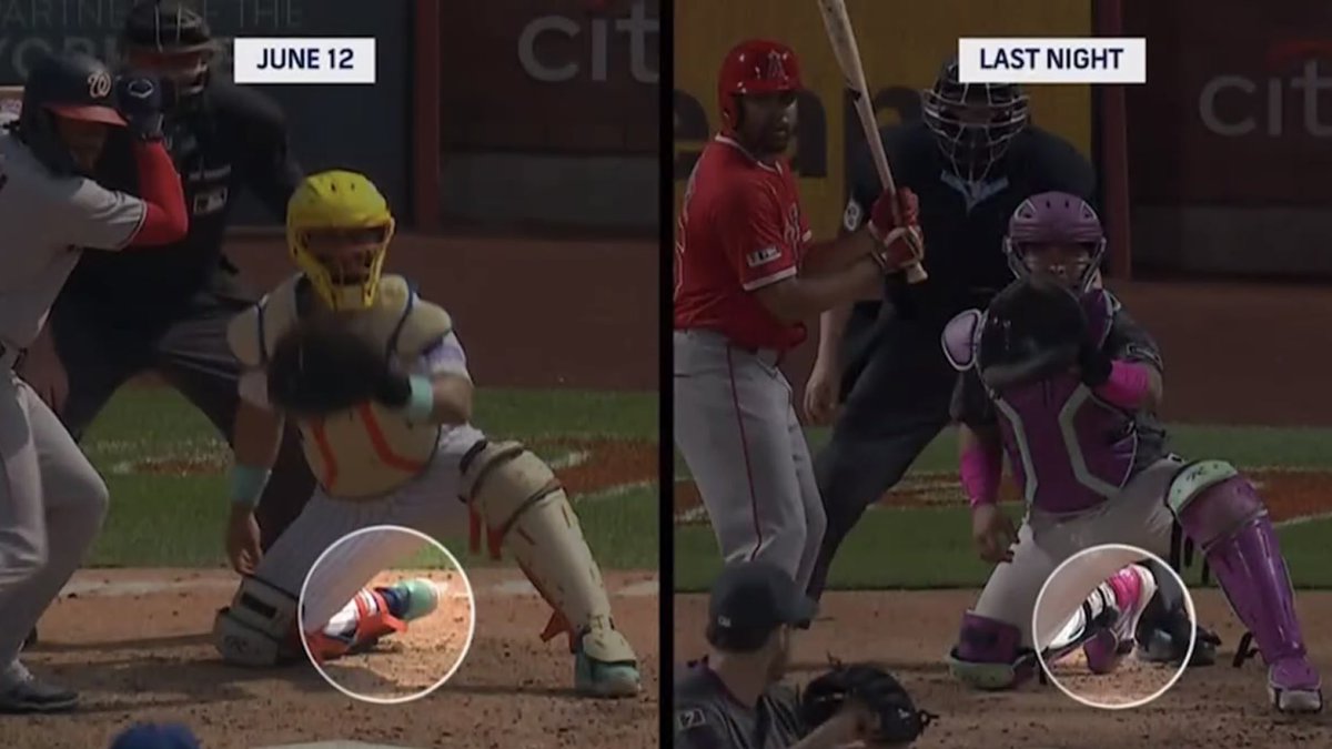 FoulTerritoryTV's tweet image. The Mets adjusted the positioning of Francisco Alvarez's back foot while he was in Triple-A to help make him more mobile.
(Via: @SNYtv)