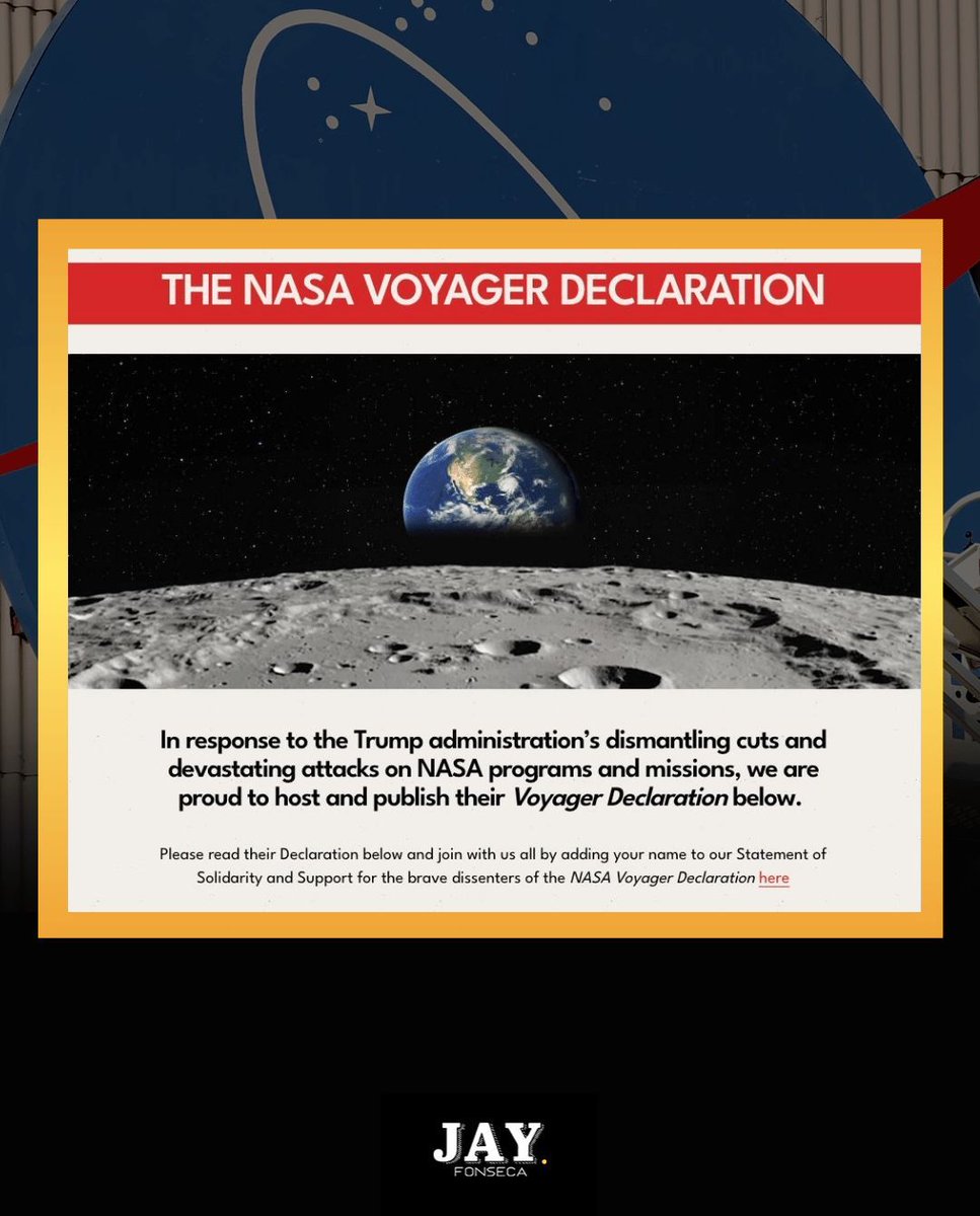 jayfonsecapr's tweet image. 🚀 Casi 300 empleados y exempleados de la NASA enviaron una carta abierta denunciando recortes del 47% al presupuesto de ciencia, advirtiendo que ponen en riesgo misiones y seguridad.
📉 Señalaron que en seis meses hubo cambios “rápidos y desperdiciados” que dañaron la fuerza…