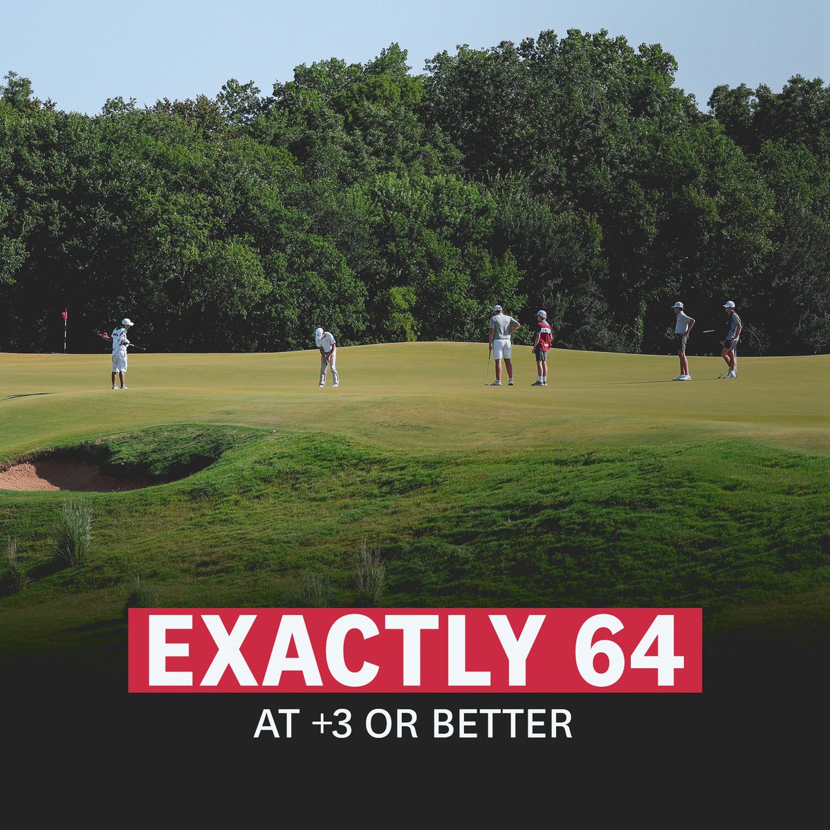 USGA's tweet image. With a birdie on the 17th hole at Brook Hollow, Jackson Ormond moved the cutline to +3 and claimed the final spot in match play.
For the first time since 2008, the U.S. Junior Amateur won’t require a playoff to set the 64-player bracket.