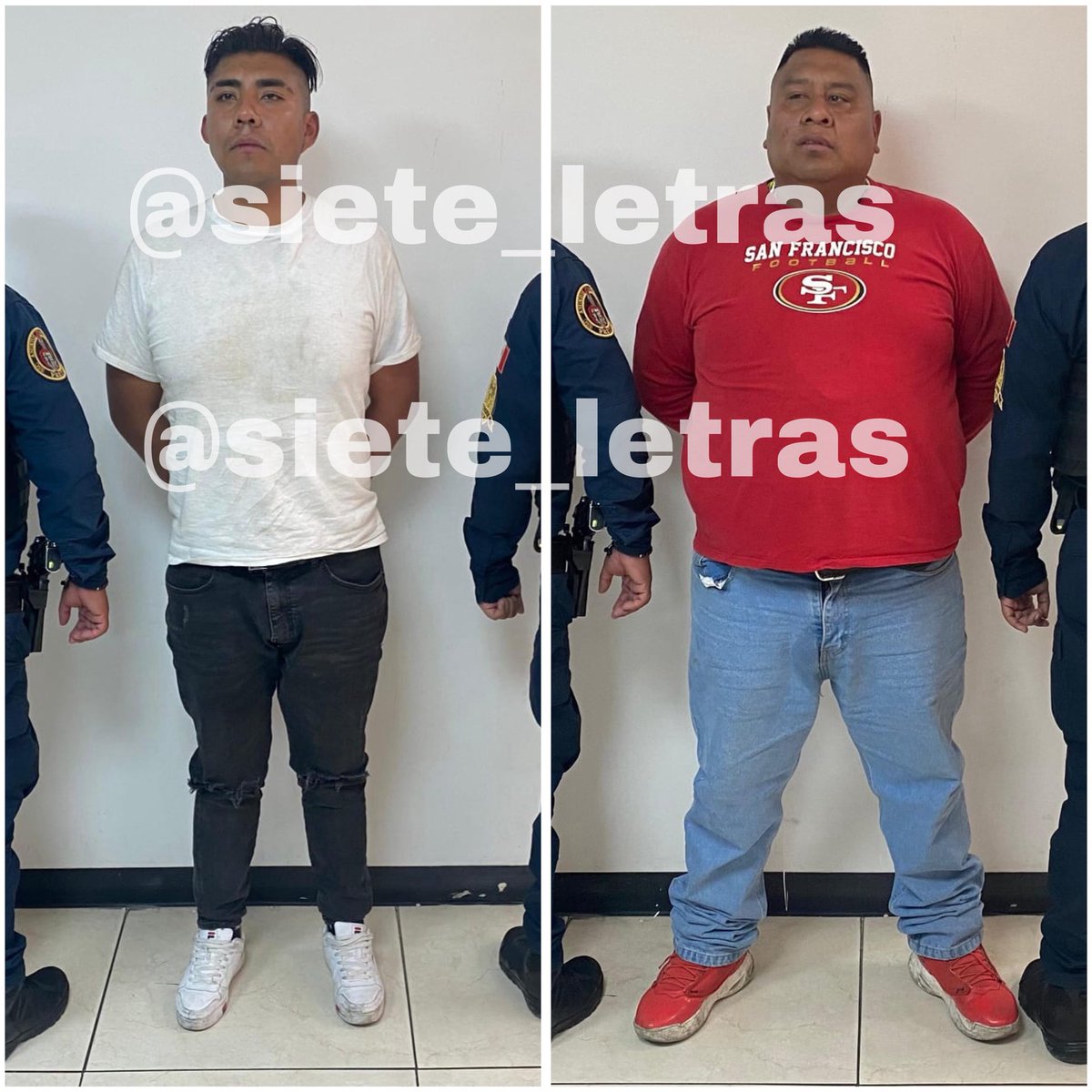 siete_letras's tweet image. Capturan a policías de @SSC_CDMX con droga en @SoyNaucalpan:
Giovanny Pérez y Alejandro Martínez tomaban alcohol con otros sujetos cerca del sector La Raza, en @AzcapotzalcoMx cuando cayó Asuntos Internos y hubo una persecución y choque.
A los detenidos se les halló cocaína.