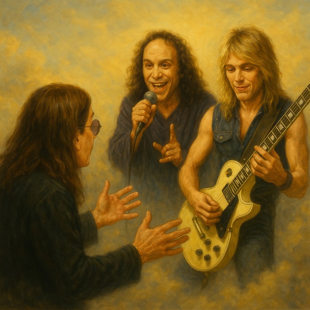 LENINMAXXING's tweet image. Ozzy showing up in heaven finding out Randy plays for Dio