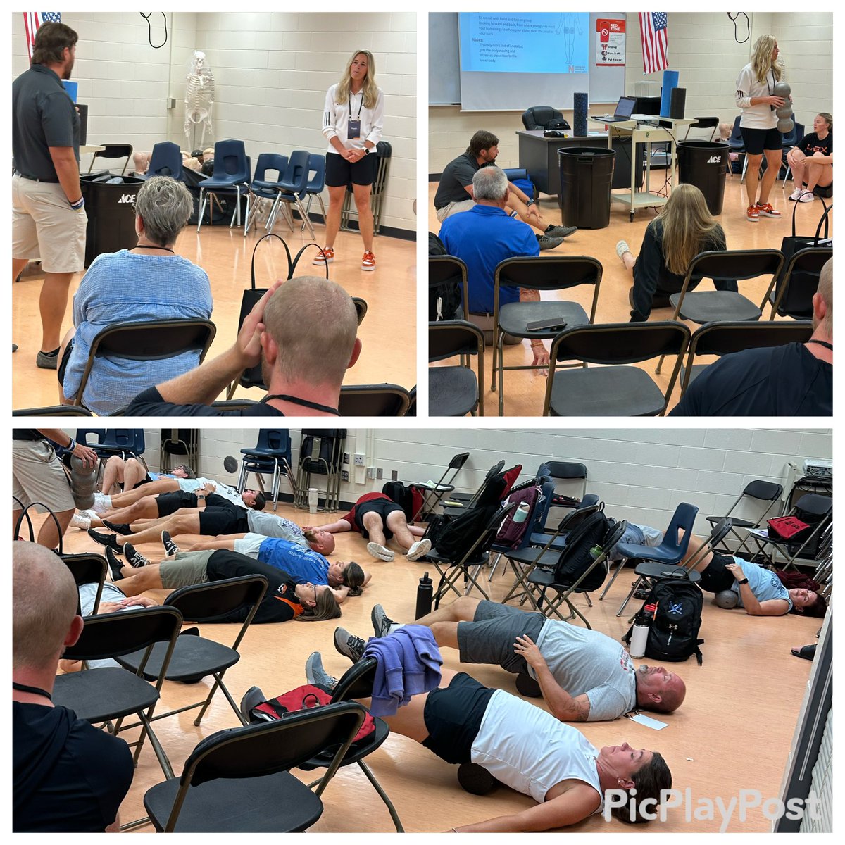 CoachVenable1's tweet image. Coaches Maggie O’Neil & Brandon Mimick presented on Foam Rolling: A Crash Course at the 2025 @NebraskaCoach Multi-Sports Clinic! Their expert tips on recovery and mobility are game-changers for athletes and coaches alike. #NCA2025 #FoamRolling #SportsRecovery
#CoachingExcellence