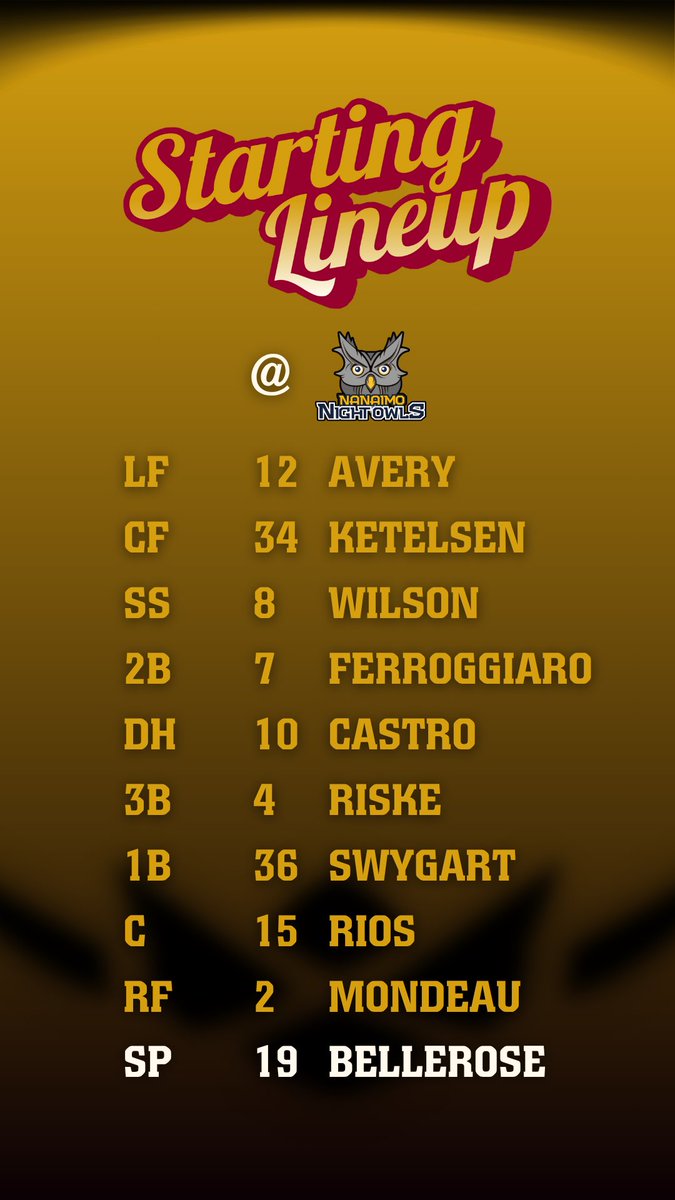CorvKnights's tweet image. Corvallis opens it first series ever with the Nanaimo NightOwls at Serauxmen Stadium. Tonight's lineup, eh ⬇️