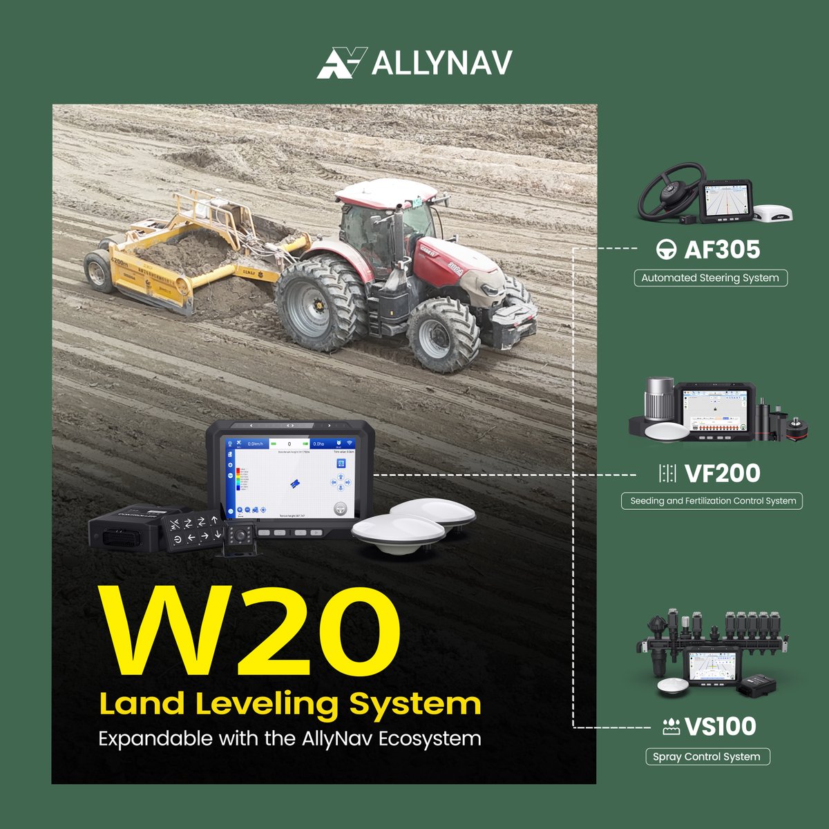 AllyNavOfficial's tweet image. 🚜 Unlock Endless Possibilities with the AllyNav Ecosystem!
🌱 From land leveling to seeding, spraying, and harvesting — #AllyNav empowers every stage of your farm operation.

👉Discover more: bit.ly/AllyNavW20

#SmartFarming #PrecisionAg #Agriculture
