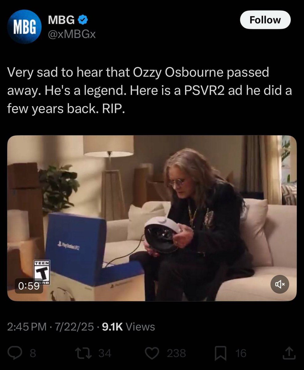 Garaa0fTheRage's tweet image. Ozzy Osbourne hasn't even been buried yet and you want to use him as a way to promote the PlayStation brand...