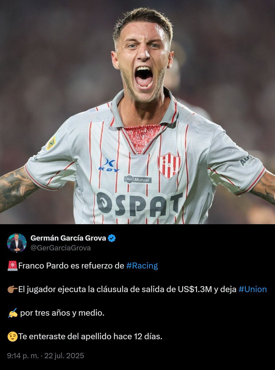 porquetendencia's tweet image. "Milito":
Por los comentarios sobre la llegada de Franco Pardo a Racing