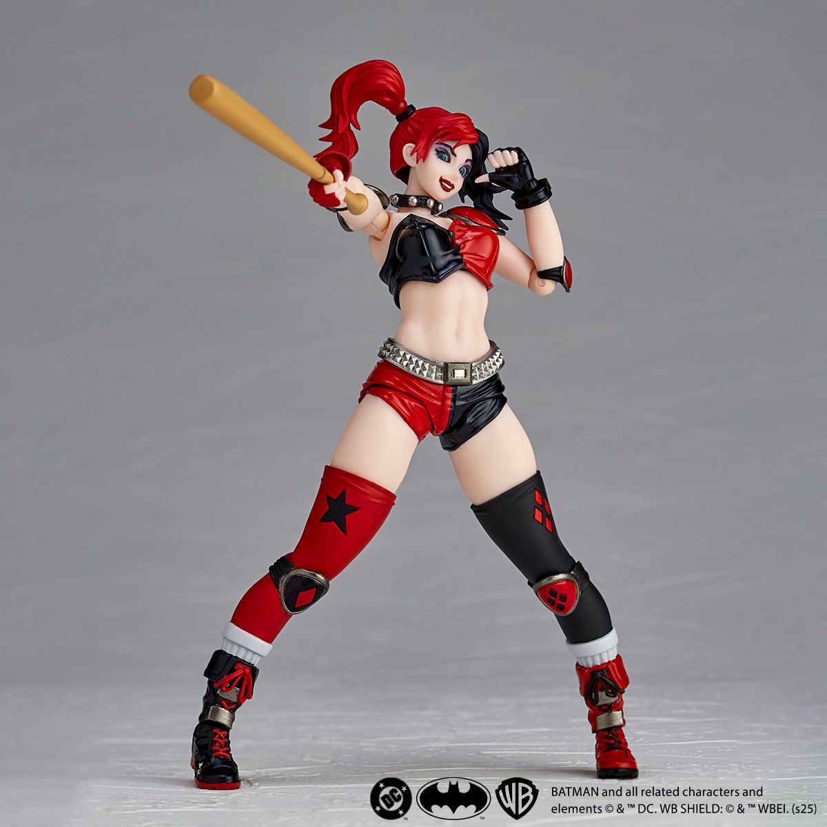 preterniadotcom's tweet image. SDCC 2025: Kaiyodo will have their Amazing Yamaguchi DC Red & Black Harley Quinn with bonus portrait at their booth # 2948.