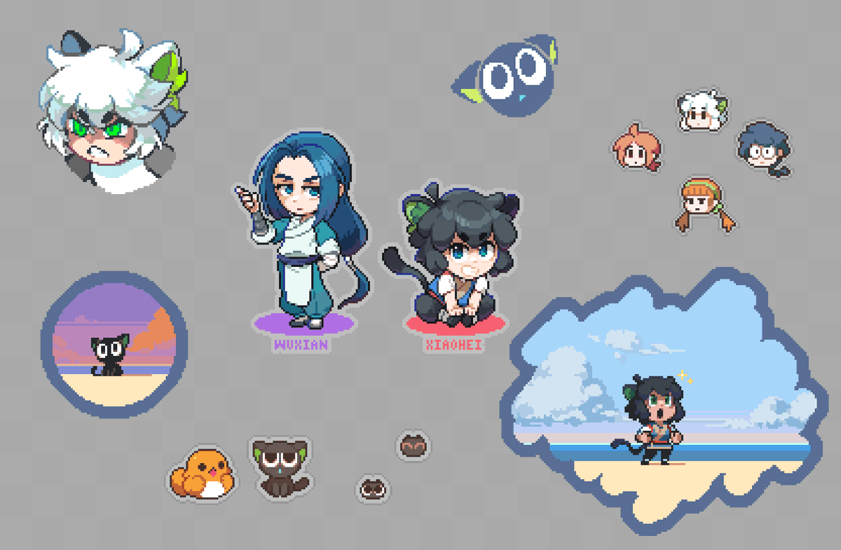 I know nobody on here cares about it but I liked The Legend of Hei / Luo Xiaohei a bit too much so take these doodles I made the last week 
#pixelart #羅小黒戦記