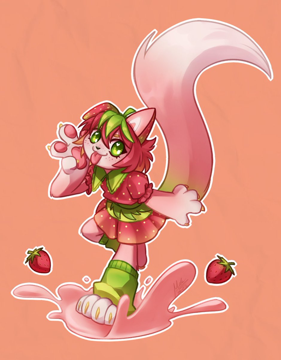 Michamiwart's tweet image. Strawberry milk!
Her design looks so cute! i like the strawberry theme

Tilly by coffeeiszuzu

#artfight2025 #artfight #Artfightteamcrystals