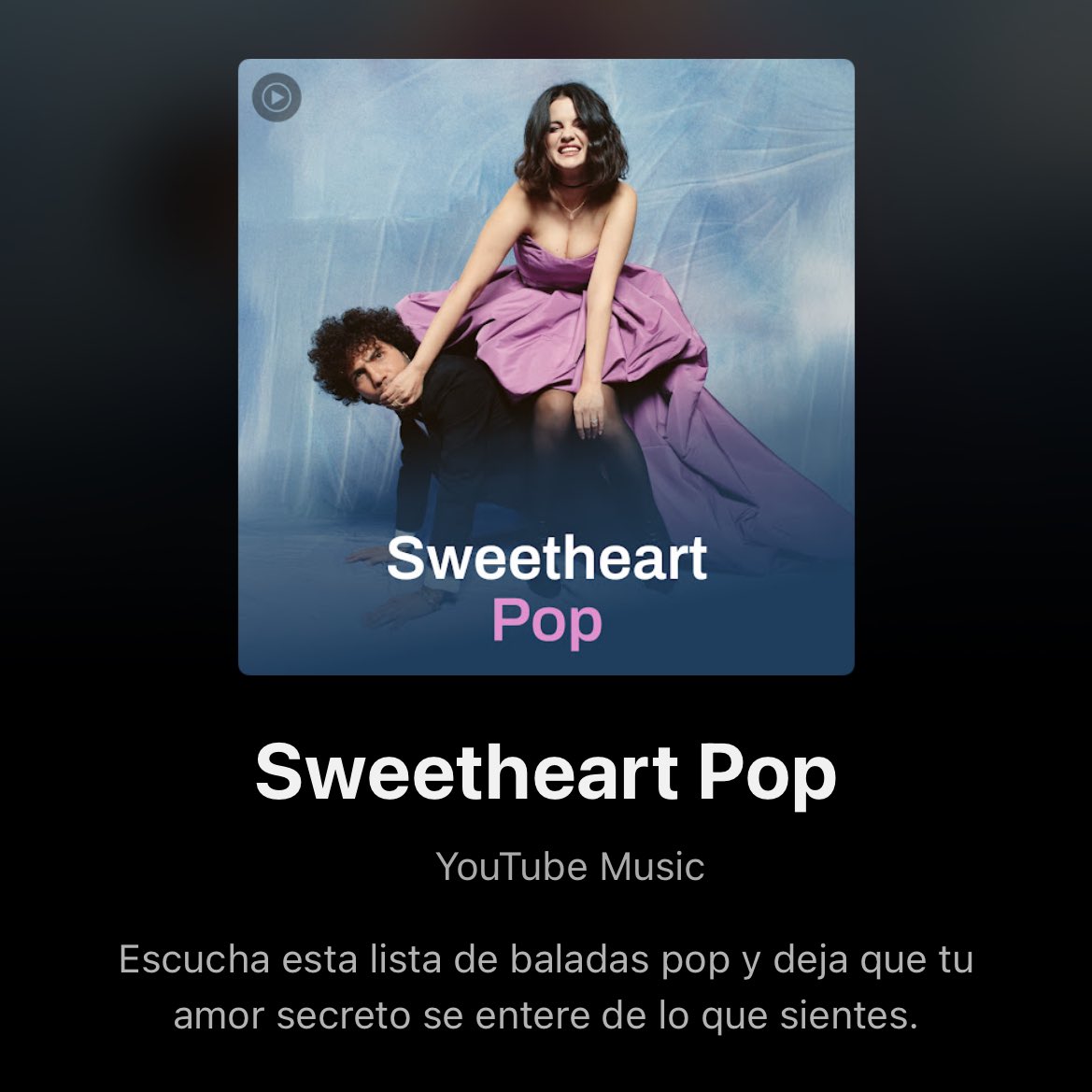 SelenaGomzArg's tweet image. 🎧| Selena Gomez y Benny Blanco estan en la portada de la playlist “Sweetheart Pop” creada por Youtube Music.
“Escucha esta lista de baladas pop y deja que tu amor secreto se entere de lo que sientes”.