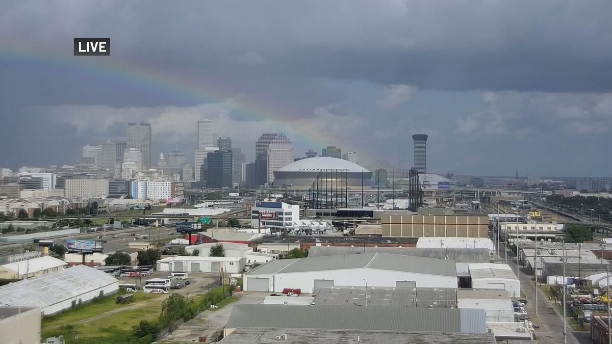 waldrup_richard's tweet image. Beautiful rainbow over downtown New Orleans.🌈 7-19-25