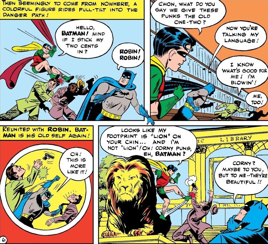 KombatKnight's tweet image. Breaks my heart to see how close Bruce and Dick were during the golden/silver age and how we never see him being that cheer-spirited ever again with a Robin.
Reading chronologically makes you notice how increasingly bitter Bruce gets